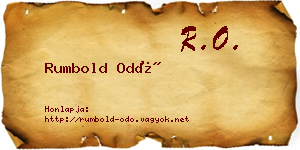 Rumbold Odó névjegykártya
